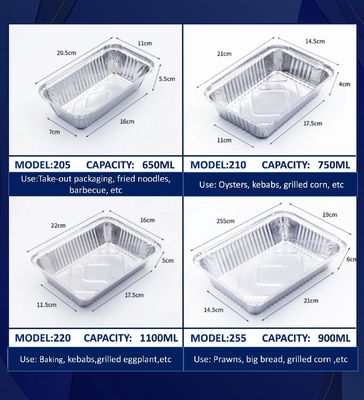 Пищевой алюминиевый контейнер для ланча, устойчивый к высоким температурам, настраиваемый, для индустрии общественного питания